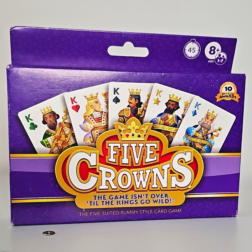 PlayMonster Games Five Crowns Rummy Rotating Wild Card Game 1-7 Players 8+
